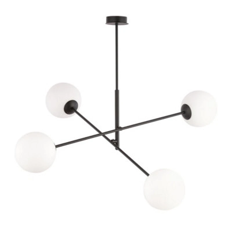 Image of Emibig Lighting Emibig Linear Pendant Lamp 4 X E14 Black With White Shade