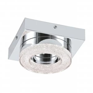 EGLO Fradelo Chrome Crystal LED Wall-Ceiling Light Circular 4W Warm White - 95787