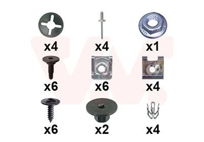 Image of VAN WEZEL Mounting Kit, bumper VAN WEZEL 1604794