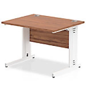 image of Impulse 1000/800 Rectangle White Cable Managed Leg Desk Walnut