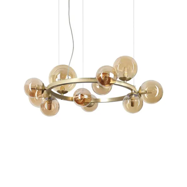Image of Perlage 11 Light Globe Pendant Ceiling Light Brass