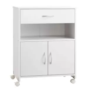 image of Vinsetto Mobile Printer Stand With Storage Shelf Universal Wheels White