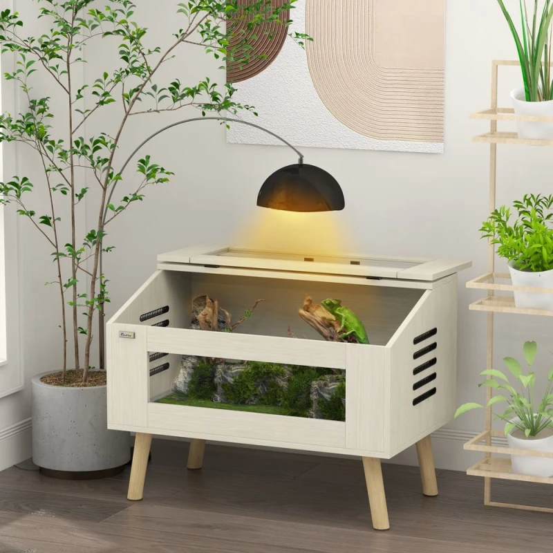 Image of PawHut Pawhut - Reptile Terrarium, Snake Vivarium with Tempered Glass Windows 111L 5056725533335