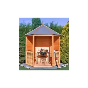 image of Gazebo Arbour Dip Treated Garden Arch Seat Approx 6 x 7 Feet