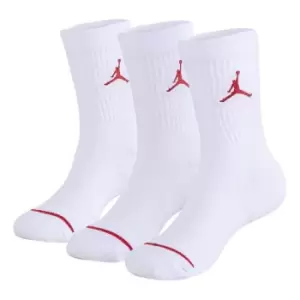 Image of Air Jordan 3 Pack Crew Socks Juniors - White