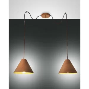 Image of Fabas Luce Esino Dome Pendant Ceiling Lights Walnut Glass, E27