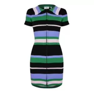 Image of Daisy Street Daisy Street Stripe Zip Dress - Green