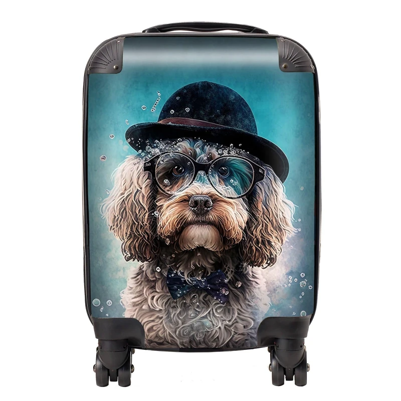 Image of Warren Reed - Designer Cockapoo Dog Splashart Suitcase Size: Large Multicolor Unisex Large