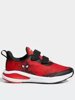 Image of adidas X Marvel Spider-man Fortarun Shoes, Red/Black/White, Size 1 Older, Women