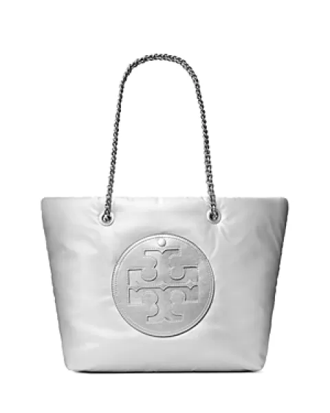 image of Tory Burch Ella Metallic Puffy Chain Tote