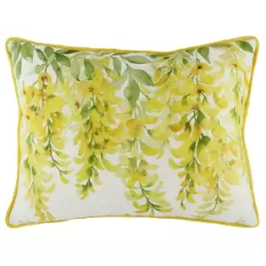 image of Blossoms Rectangular Printed Cushion Yellow, Yellow / 43 x 33cm / Polyester Filled