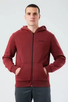 HYPE VINTAGE BURGUNDY OVERSIZED ZIP mens HOODIE