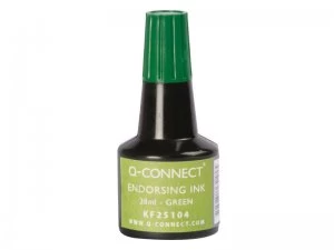 Image of Q-Connect Green Endorsing Ink 28ml (Pack of 10)