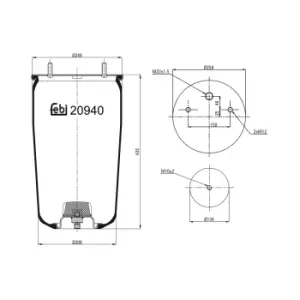 Boot Air Spring suspension 20940 by Febi Bilstein