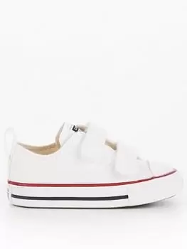 image of Converse Chuck Taylor All Star Ox Infant Unisex 2V Trainers -White/Red/Blue, Size 2