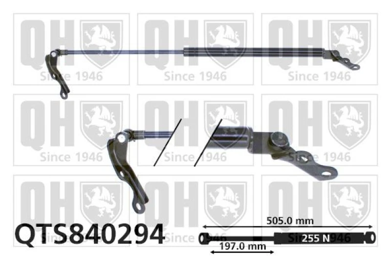 Image of QUINTON HAZELL Tailgate strut QUINTON HAZELL QTS840294