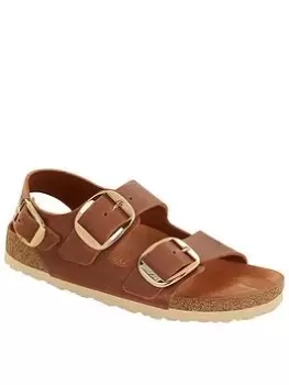 image of Birkenstock Milano Big Buckle Fl Sandal, Brown, Size 3, Women