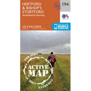 Image of Hertford and Bishop's Stortford by Ordnance Survey (Sheet map, folded, 2015)