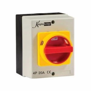 Image of KnightsBridge 20A 4 Pole 230V-415V IP65 Industrial Rotary Isolator