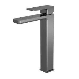 image of Nuie Windon High-rise Mono Basin Mixer (no Waste) - Brushed Gun Metal