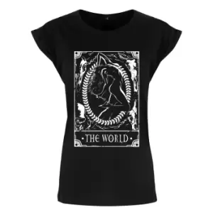 Image of Deadly Tarot Womens/Ladies The World T Shirt (XL) (Black)