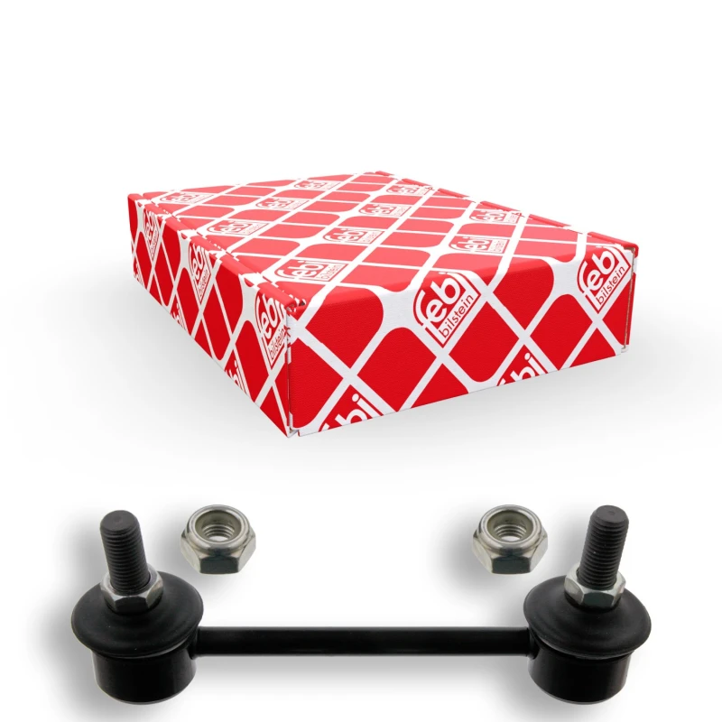 Image of FEBI BILSTEIN 15420 Anti-roll bar link OE Turbo NEW, Rear Axle Left, with nuts Steel Link Stabiliser (3229)