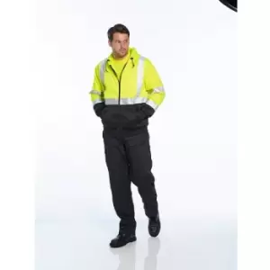 image of Portwest - B315YBR5XL - sz Hi-Vis Two-Tone Zipped Hoodie - Yellow/Black