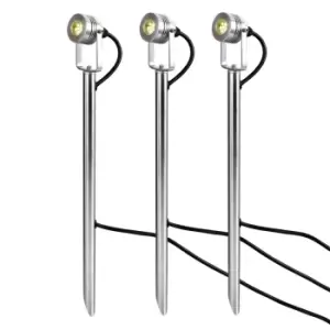 Image of Spennymoor Starter kit including 3 x 12V Spotlights, 3 x Poles, 6m cable & 12V Transformer, IP54