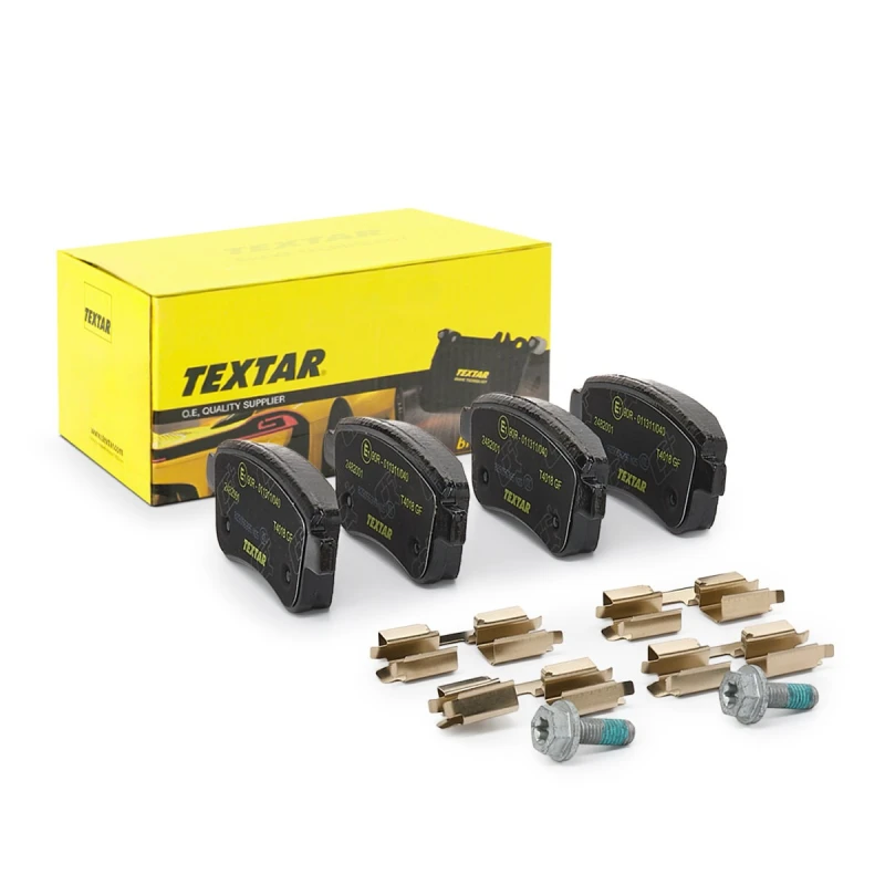 Image of TEXTAR 2482001 Brake pad set Q+ not prepared for wear warning indicator, with accessories, with brake caliper screws Brake Pad Set,disc brake (402)