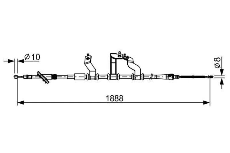 Image of Bosch 1 987 482 532 Brake Cable 1888mm Cable,parking brake (124)
