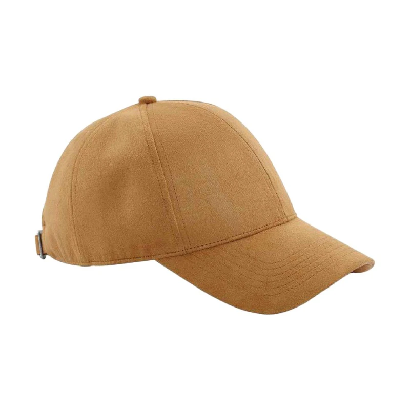 Image of Beechfield Beechfield Men 6 Panel Faux Suede Cap in Light Brown Light Brown One Size Male 5063425913916