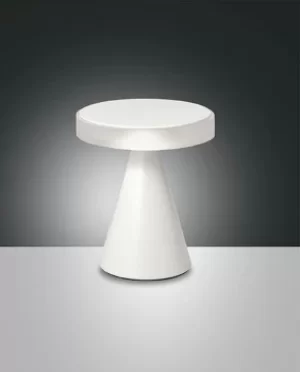 image of Neutra Integrated LED Table Lamp White Glass