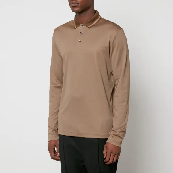 Image of BOSS Black Pleins 23 Cotton-Blend Jacquard Polo Shirt - XL