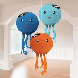 Image of Amscan Ahoy Birthday Octopus Paper Lanterns