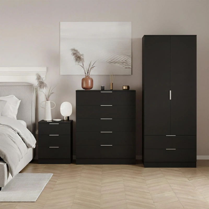 Image of Lassic Vida Designs Trega 3 Piece Bedroom Set 6 Black unisex 3 Piece