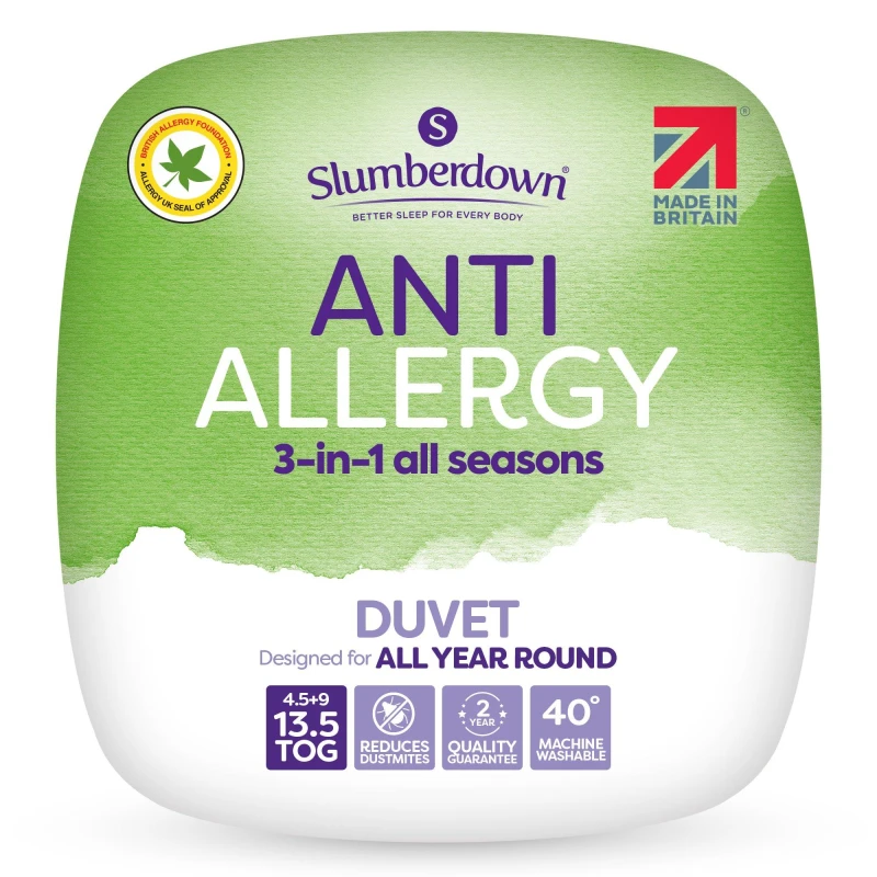 Image of Slumberdown Anti Allergy All Seasons Duvet 13.5 Tog All Se unisex Single