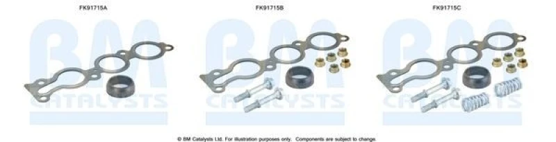 Image of BM CATALYSTS Mounting Kit, catalytic converter BM CATALYSTS FK91715