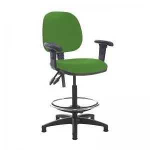 image of Jota draughtsmans chair with adjustable arms - Lombok Green