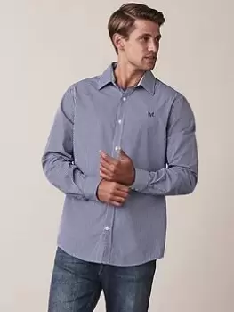 Image of Crew Clothing Crew Classic Micro Gingham Shirt - Light Blue, Size 2XL, Men