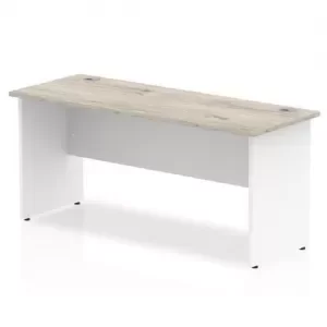 Image of Trexus Slim Rectangular Desk Panel End Leg 1600x600mm Grey OakWhite