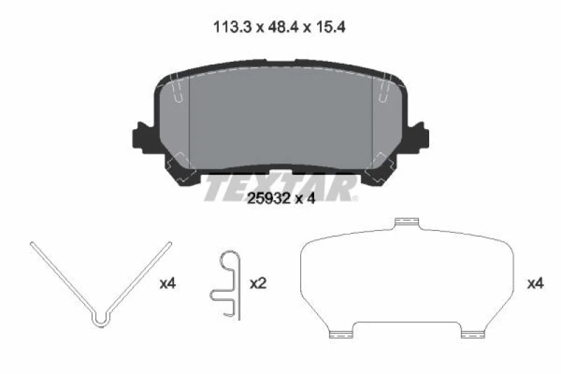 Image of Brake pad set TEXTAR 2593201