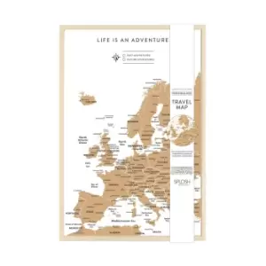Image of White Travel Cork Board Small Europe Map