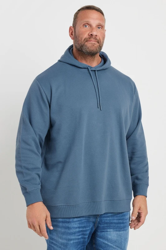 Image of BadRhino BadRhino Men Diamond Quilted Hoodie in Blue Size: X-Large Blue 1XL Male 5063111743827