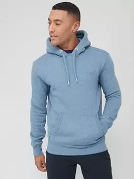 Image of Superdry Embroidered Logo Overhead Hoodie - Blue Size M Men