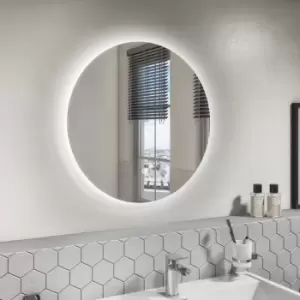 Image of Round LED Bathroom Mirror with Demister 600mm -Luna