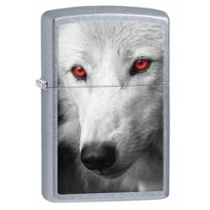 image of Zippo Wolf With Red Eyes Street Chrome Lighter