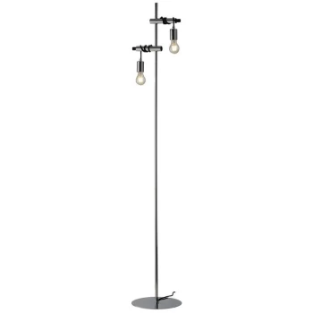 Image of Fan Europe Lighting - Fan Europe Admiral - Twin Light Cable Floor Lamp, Chrome, Black, E27