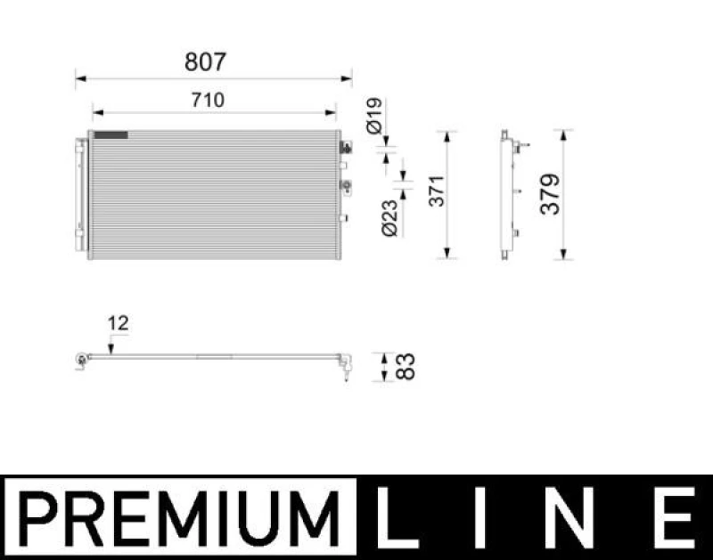 Image of MAHLE AC 1211 000P Condenser LX 2115.jpg with dryer, without gasket/seal Condenser,air conditioning (448)