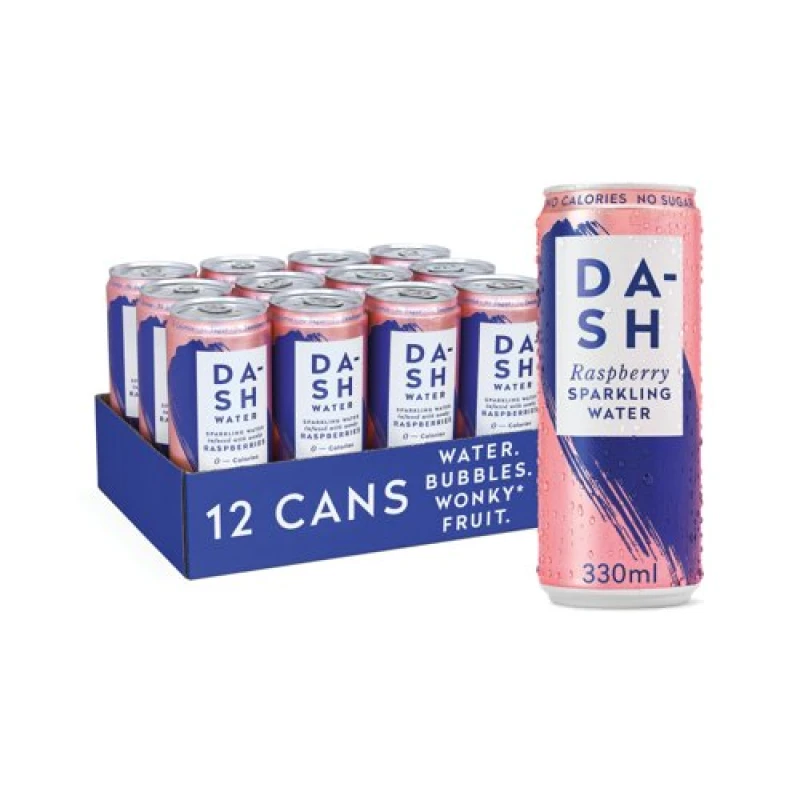 Image of Dash Raspberry Sparkling Water 330ml (12 Pack) DBL005