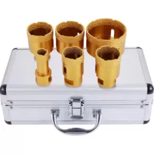 Image of VEVOR Diamond Drill Bit 6Pcs Diamond Hole Saw Set with 20mm-68mm Diamond Drill Bit for Ceramic Tile Marble